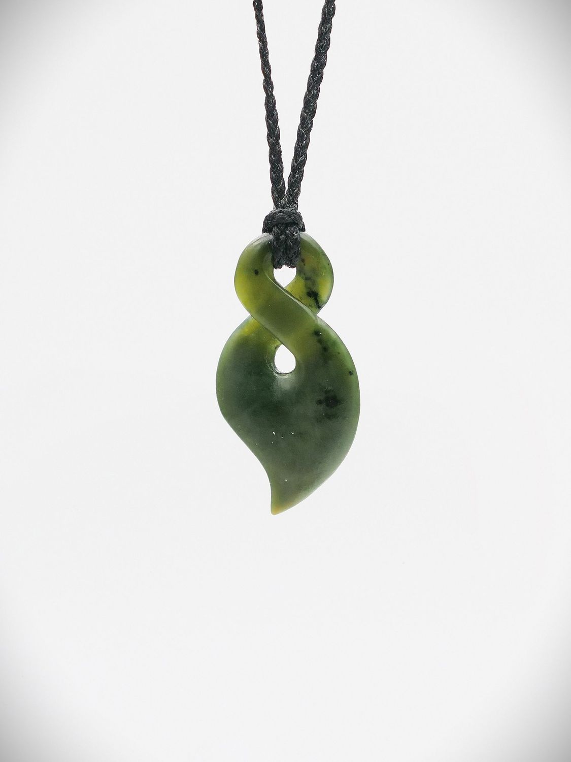 Moko Pounamu Single Pikorua (Twist) NZ Genuine Kawakawa Greenstone - Ngarua