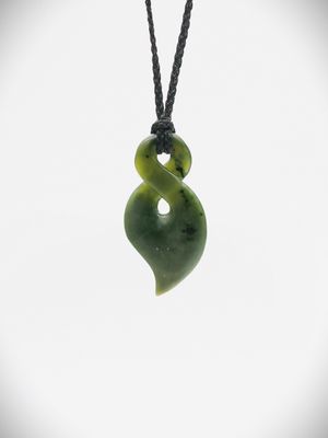 Moko Pounamu Single Pikorua (Twist) NZ Genuine Kawakawa Greenstone - Ngarua