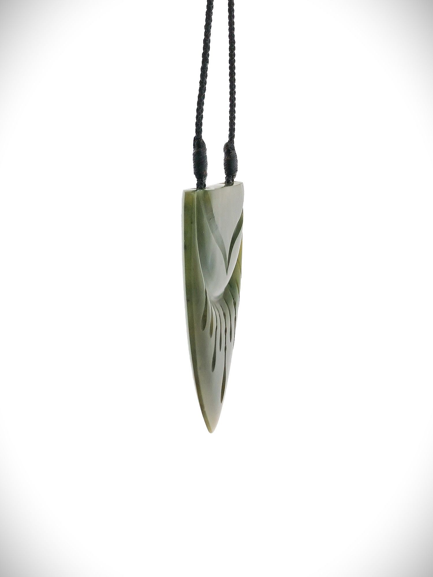 Moko Pounamu Kouma (Breastplate) NZ Genuine Kawakawa Greenstone - Kuratau