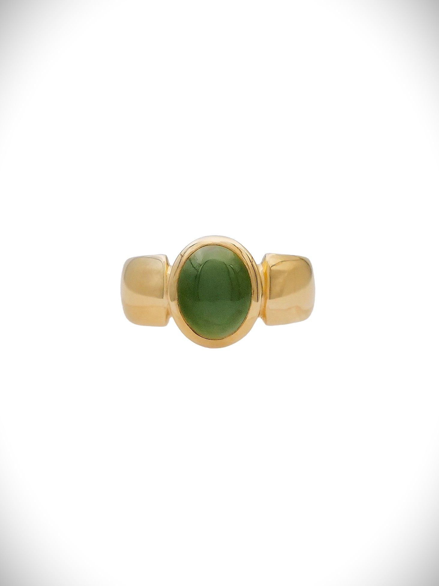 Moko Pounamu Gilt Kahurangi Pounamu & 9ct Gold Ring - Kopuatai
