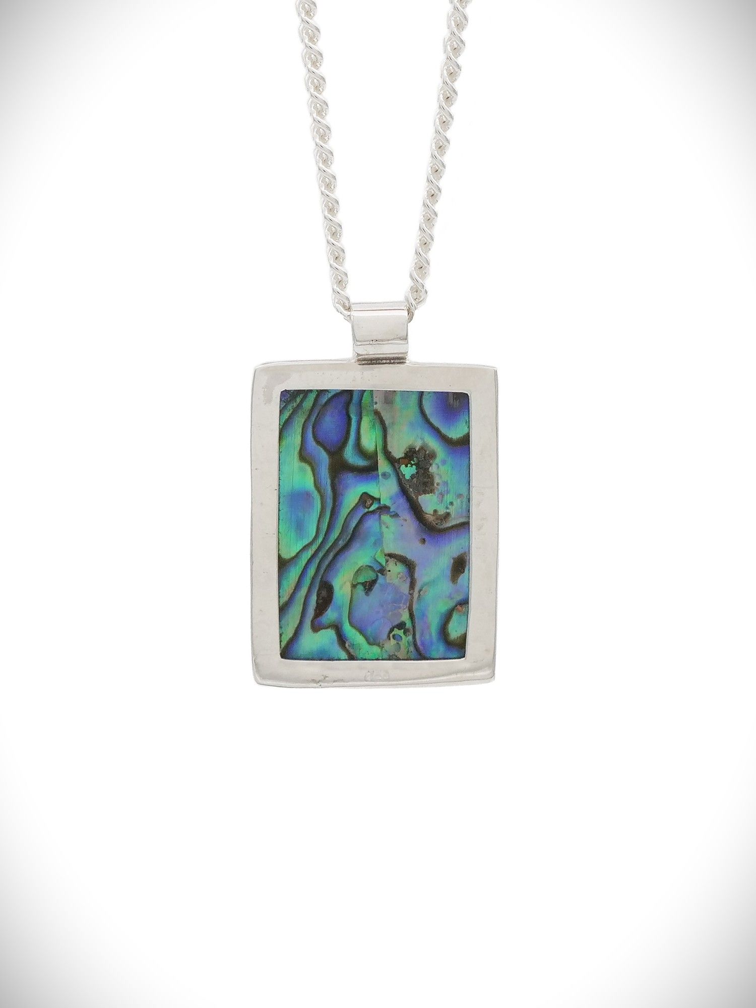 Moko Pounamu Genuine NZ Reversible Kawakawa Flower Greenstone & Paua Shell Sterling Silver Pendant - Tuhoe