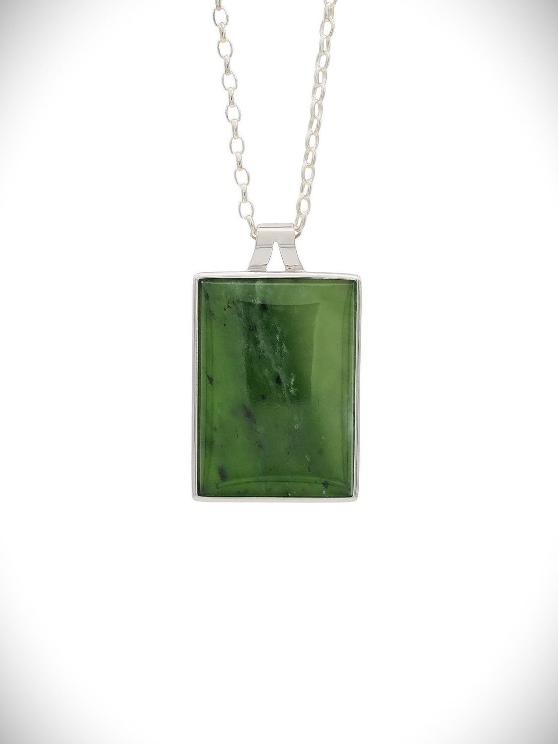 Moko PounamuJewellery Kawakawa Greenstone & Sterling Silver Pendant - Taneatua