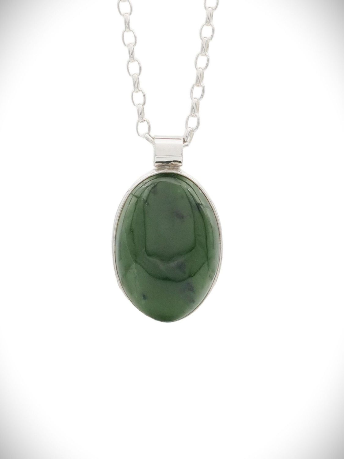 Moko Pounamu Genuine NZ Kawakawa Greenstone & Sterling Silver Pendant - Toko