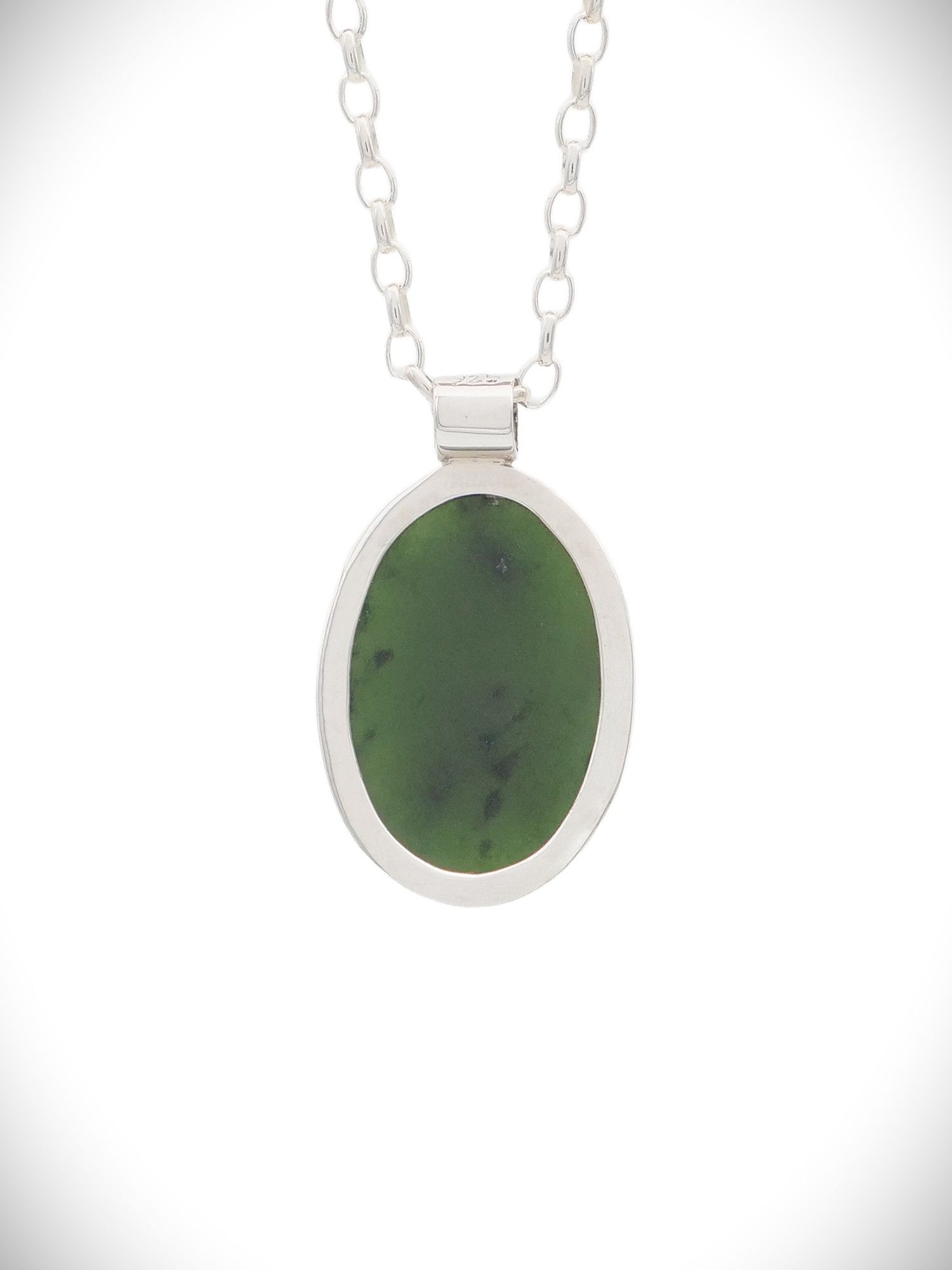 Moko Pounamu Genuine NZ Kawakawa Greenstone & Sterling Silver Pendant - Toko