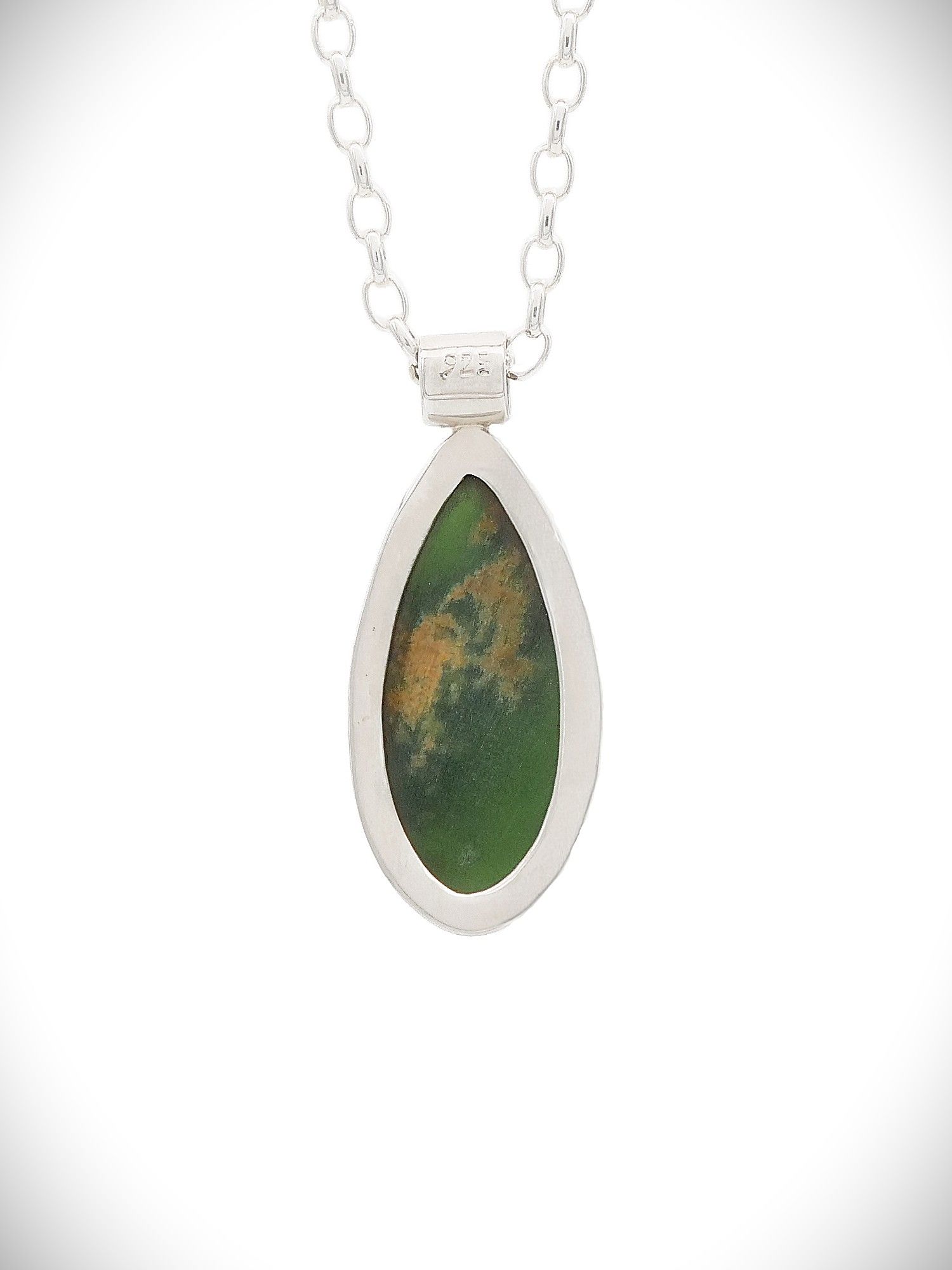 Moko Pounamu Genuine NZ Marsden Flower Greenstone & Sterling Silver Pendant - Pukaki