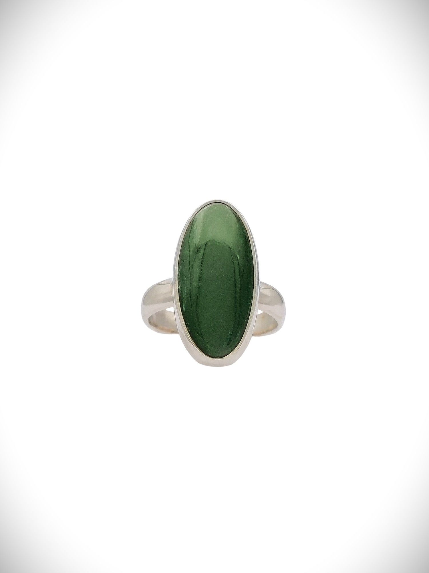 Moko Pounamu Genuine NZ Kawakawa Greenstone & Sterling Silver Ring - Kerepehi