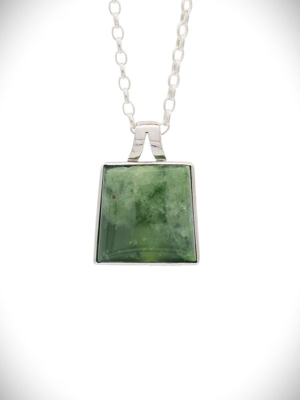 Moko Pounamu Genuine NZ Reversible Kawakawa Flower Greenstone & Paua Shell Sterling Silver Pendant - Te Rahu