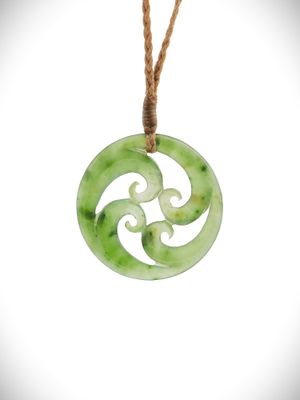 Moko Pounamu Koru NZ Genuine Kahurangi Greenstone - Whiritoa