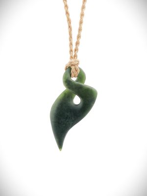 Moko Pounamu Single Pikorua (Twist) NZ Genuine Kawakawa Greenstone - Patetonga
