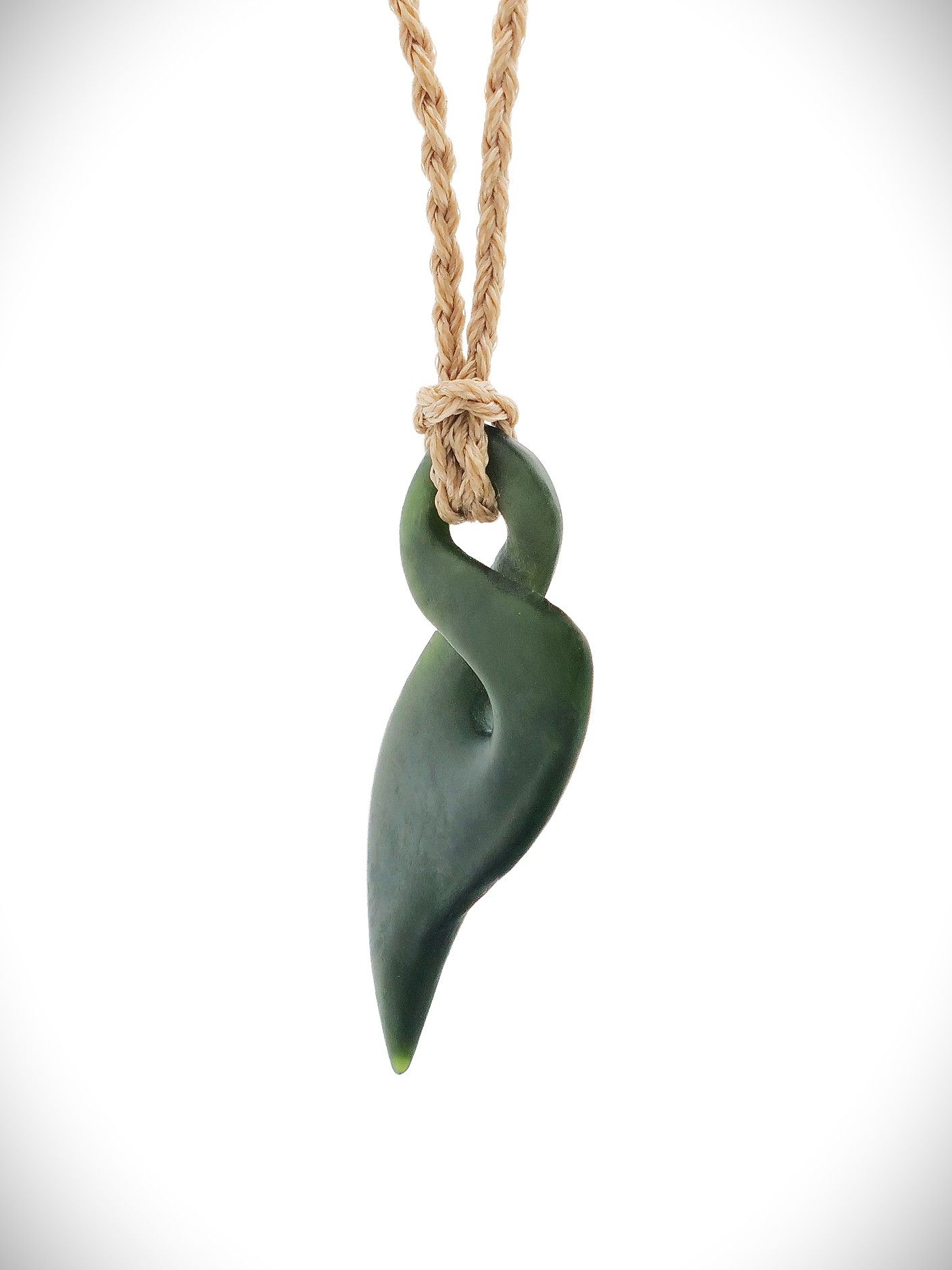 Moko Pounamu Single Pikorua (Twist) NZ Genuine Kawakawa Greenstone - Patetonga
