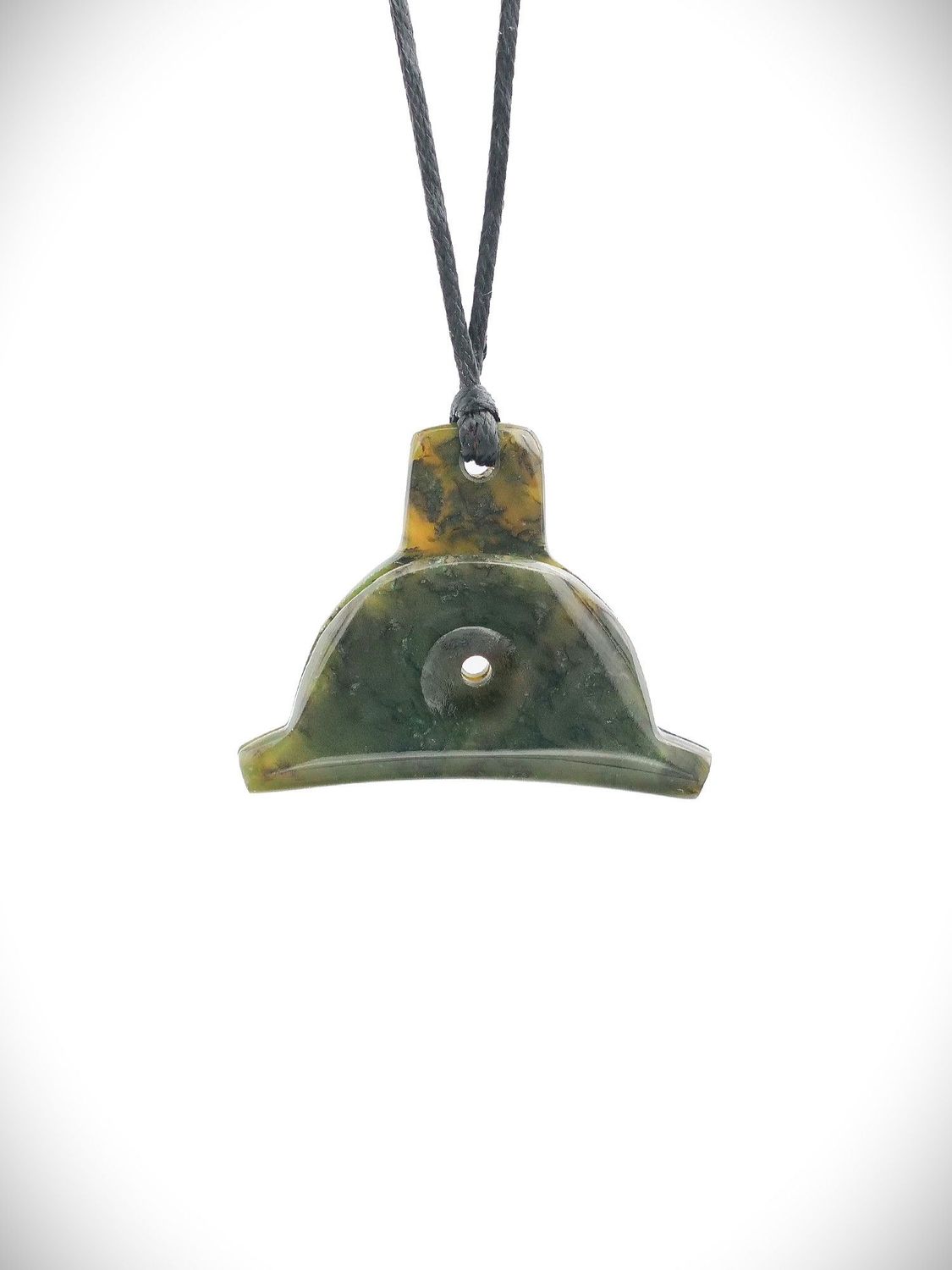 Moko Pounamu Shepherds Whistle NZ Genuine Kawakawa Greenstone - Kahuranaki