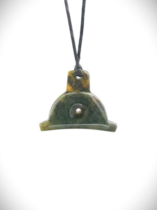 Moko Pounamu Shepherds Whistle NZ Genuine Kawakawa Greenstone - Kahuranaki