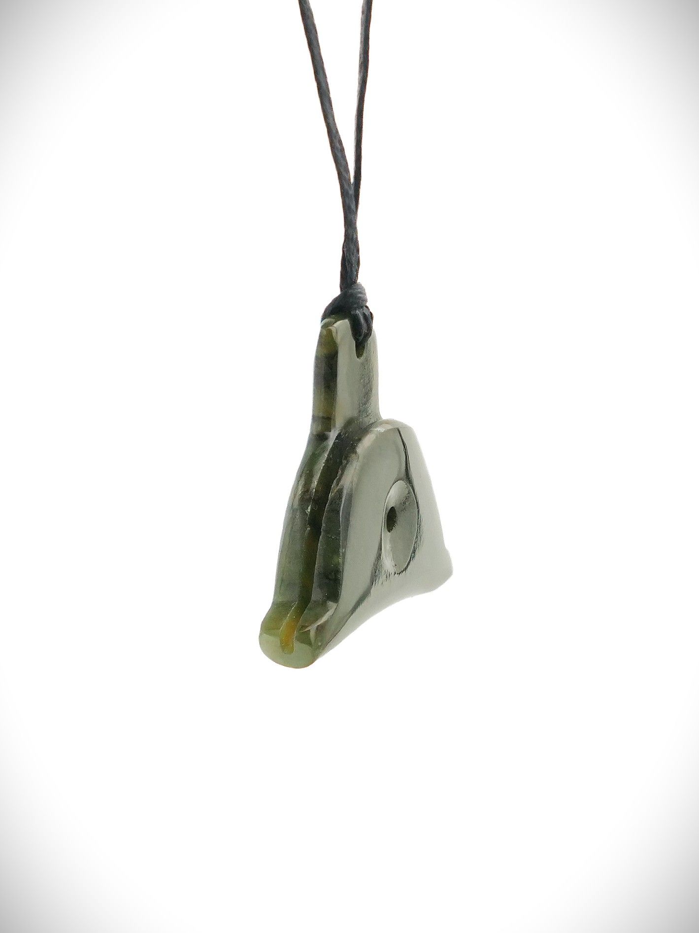 Moko Pounamu Shepherds Whistle NZ Genuine Kawakawa Greenstone - Kahuranaki