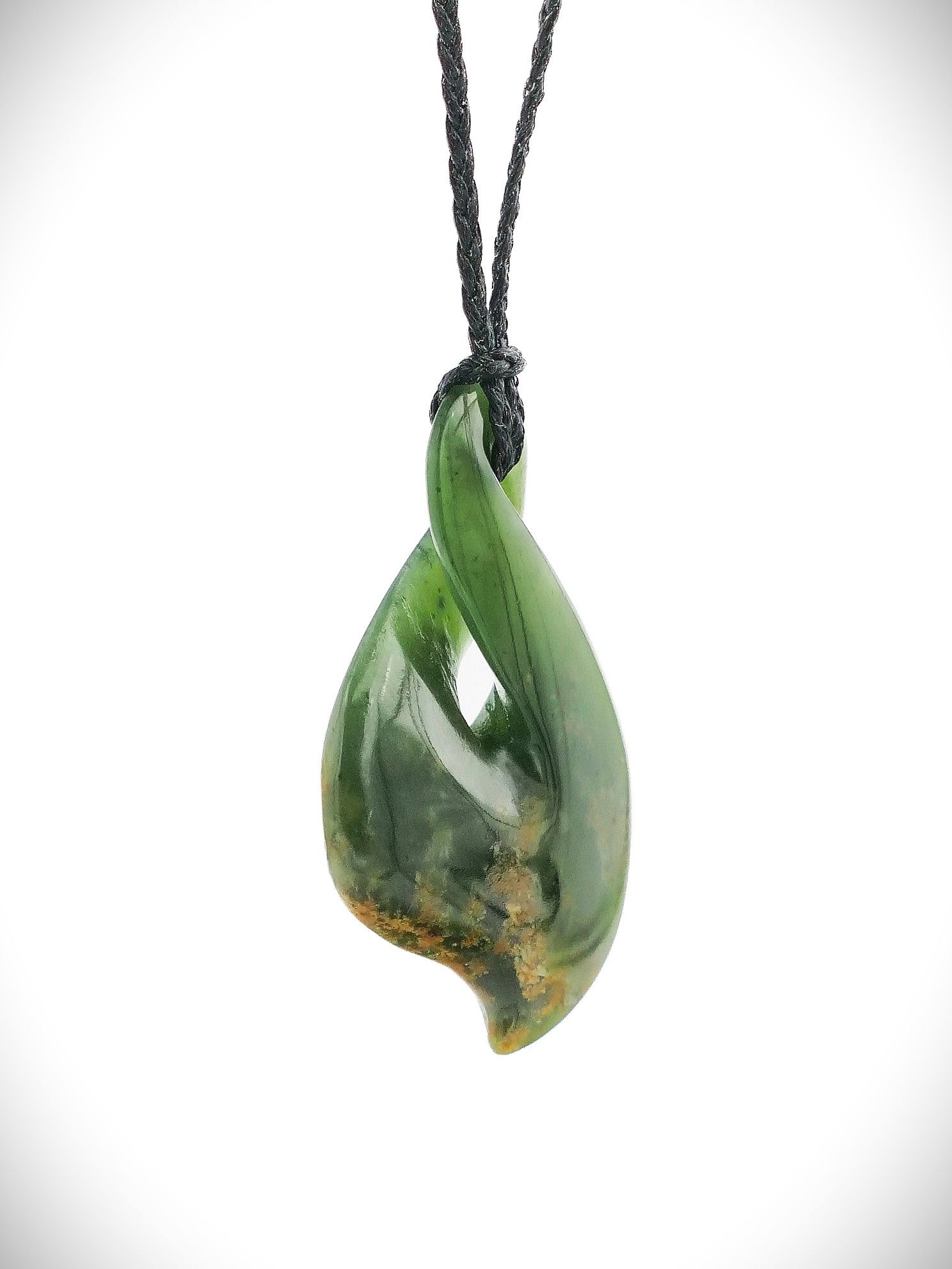 Moko Pounamu Pikorua (Twist) NZ Genuine Kahurangi Flower Greenstone - Hikutaia
