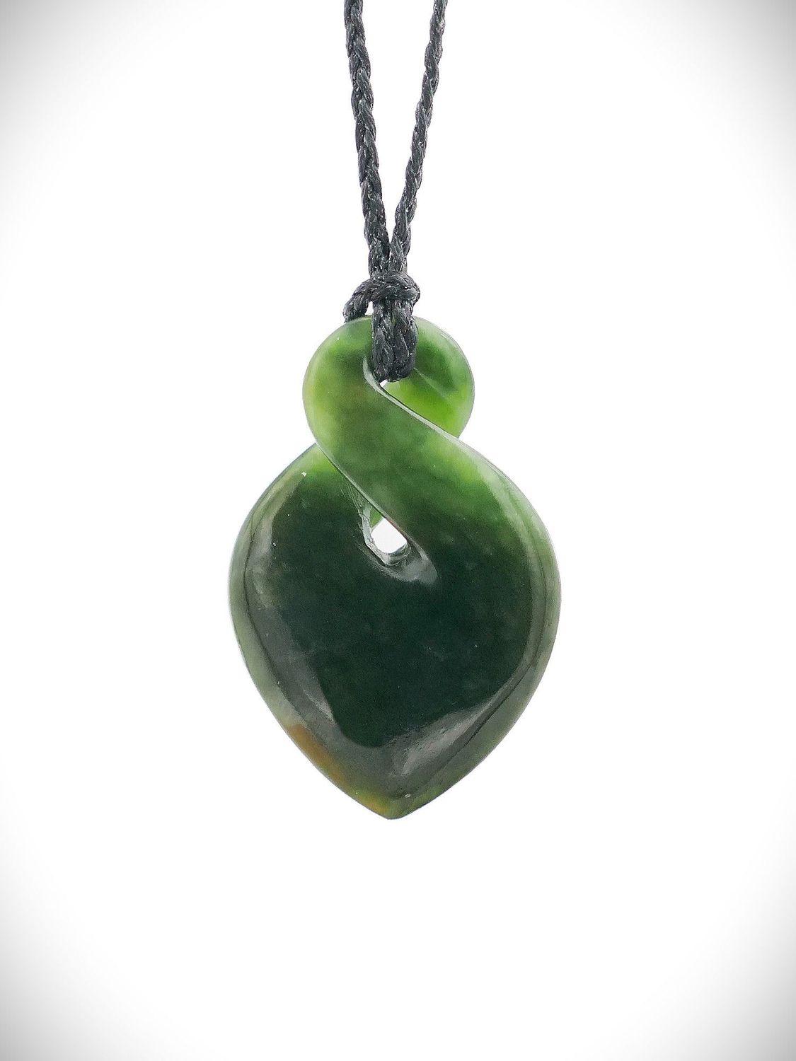 Moko Pounamu Pikorua (Twist) Genuine NZ Kawakawa Greenstone - Pukehina