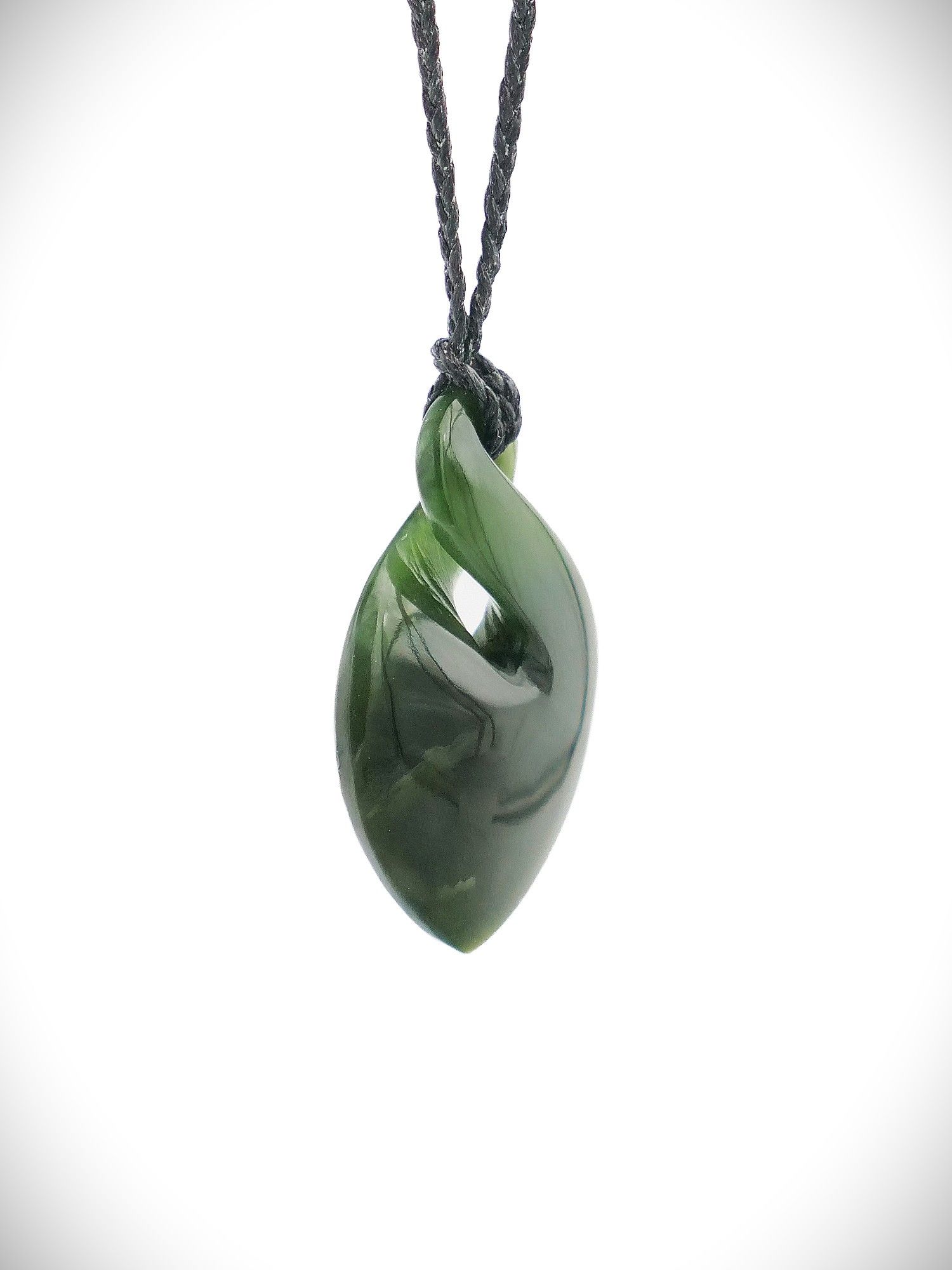 Moko Pounamu Pikorua (Twist) Genuine NZ Kawakawa Greenstone - Pukehina