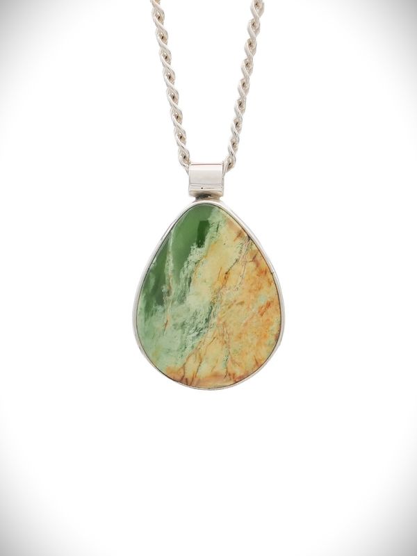 Moko Pounamu Genuine NZ Marsden Flower Greenstone & Sterling Silver Pendant - Ngamotu