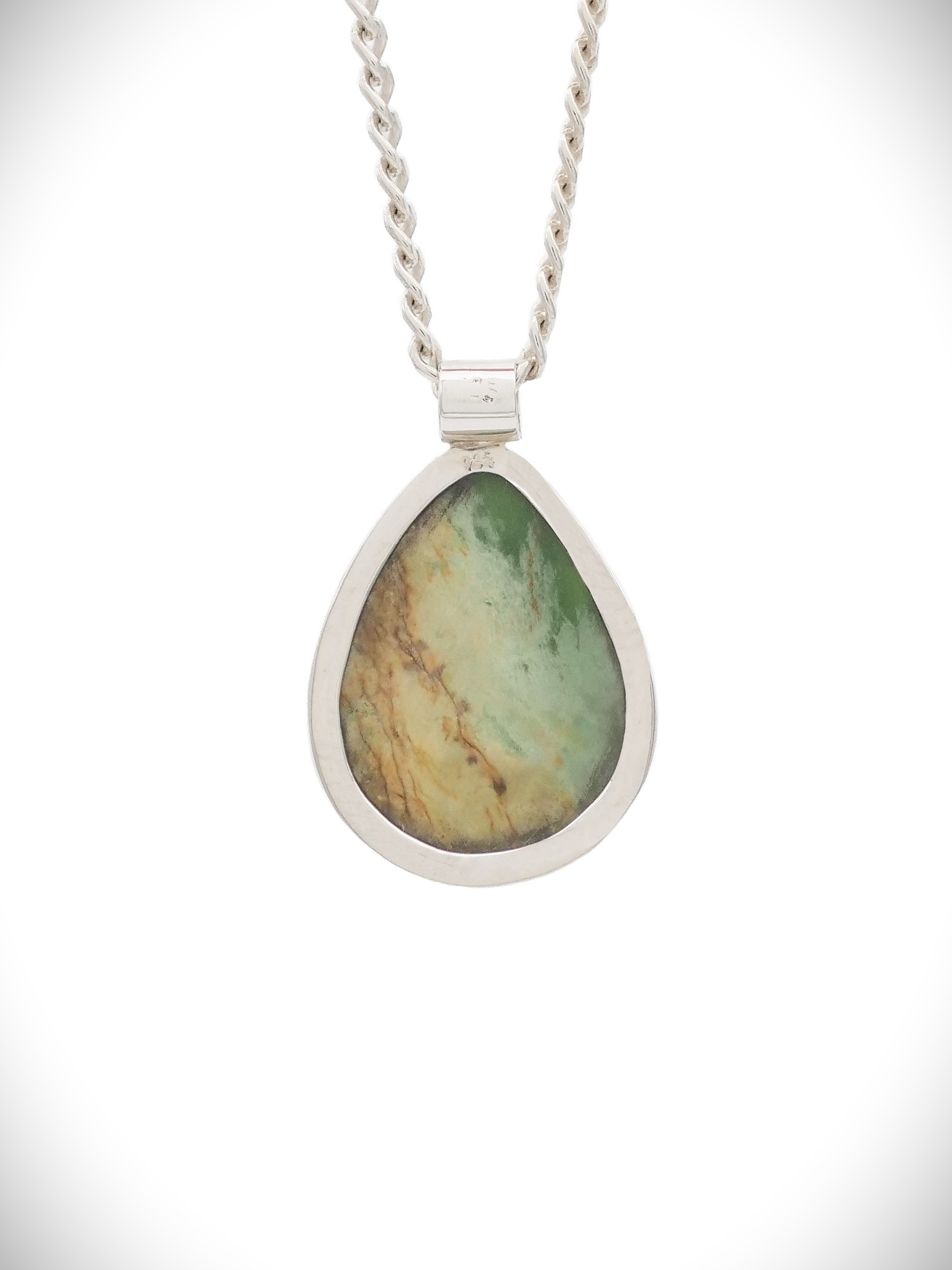 Moko Pounamu Genuine NZ Marsden Flower Greenstone & Sterling Silver Pendant - Ngamotu