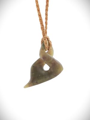 Moko Pounamu Single Pikorua NZ Genuine Totoweka Greenstone - Puriri Moko Pounamu Single Pikorua NZ Genuine Totoweka Greenstone - Puriri