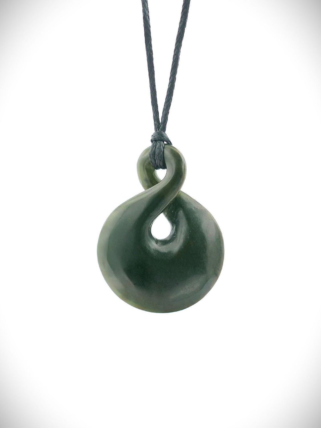 Moko Pounamu Pikorua (Twist) Genuine NZ Kawakawa Greenstone - Peria