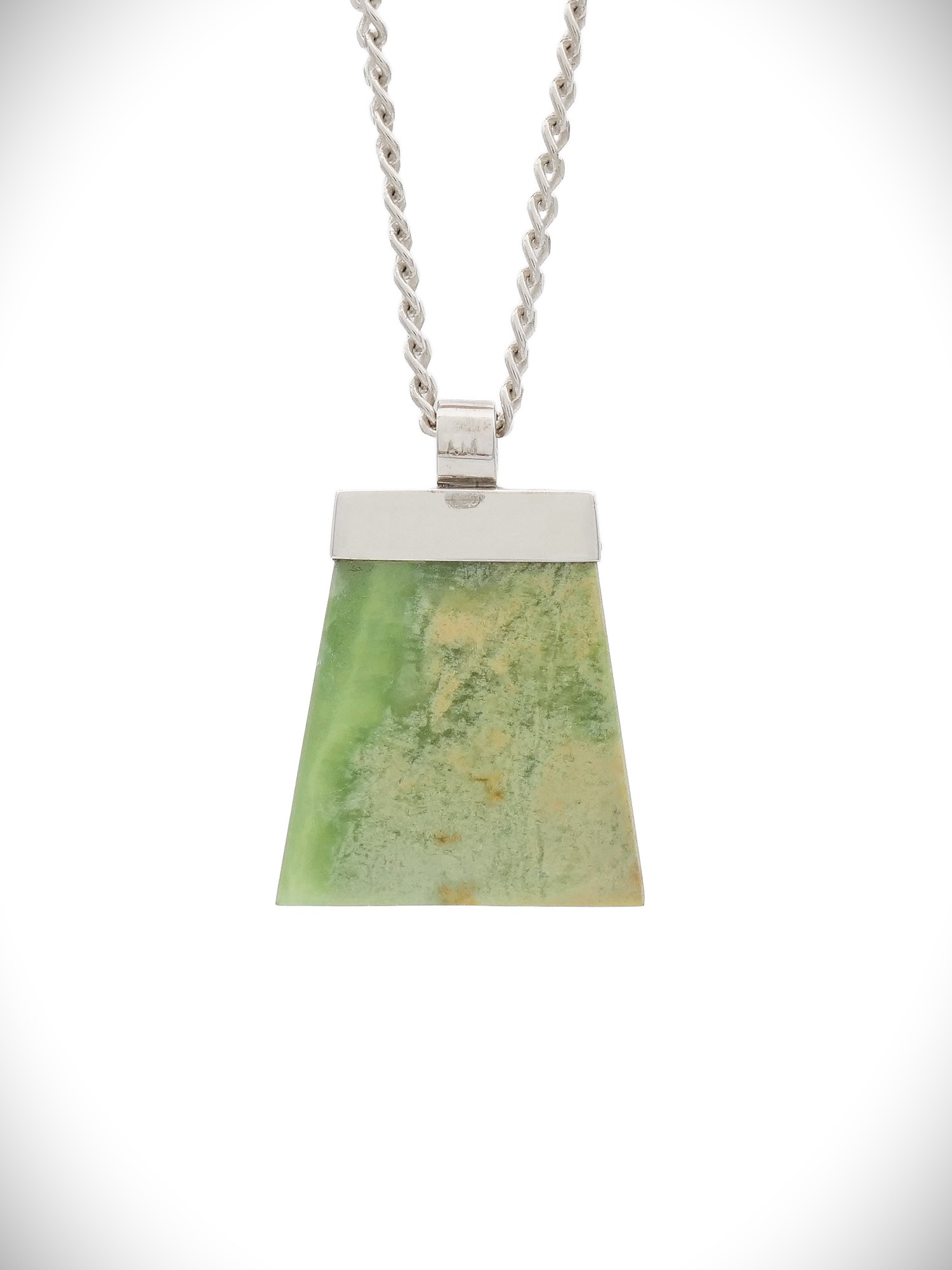 Moko Pounamu Genuine NZ Kahurangi Flower Greenstone & Sterling Silver Pendant - Kurupae