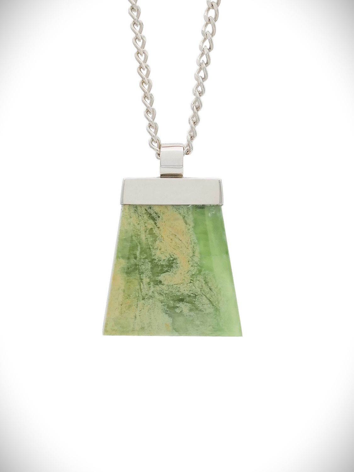 Moko Pounamu Genuine NZ Kahurangi Flower Greenstone & Sterling Silver Pendant - Kurupae