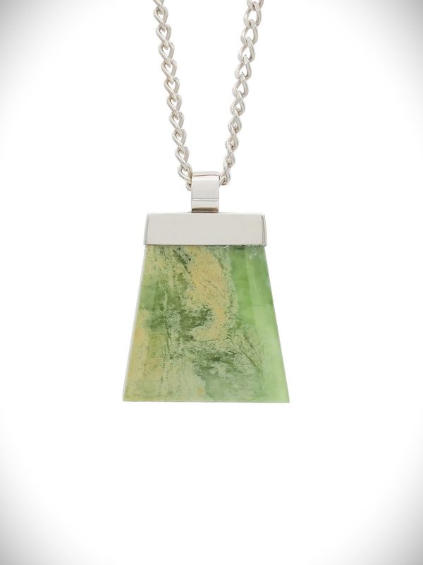 Moko Pounamu Genuine NZ Kahurangi Flower Greenstone & Sterling Silver Pendant - Kurupae