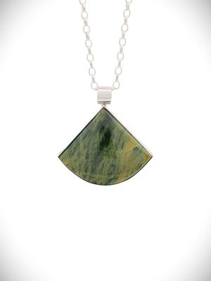 Moko Pounamu Genuine NZ Reversible Multi Stone Marsden Flower & Paua Shell & Sterling Silver Pendant - Huia Moko Pounamu Genuine NZ Reversible Multi Stone Marsden Flower & Paua Shell & Sterling Silver Pendant - Huia