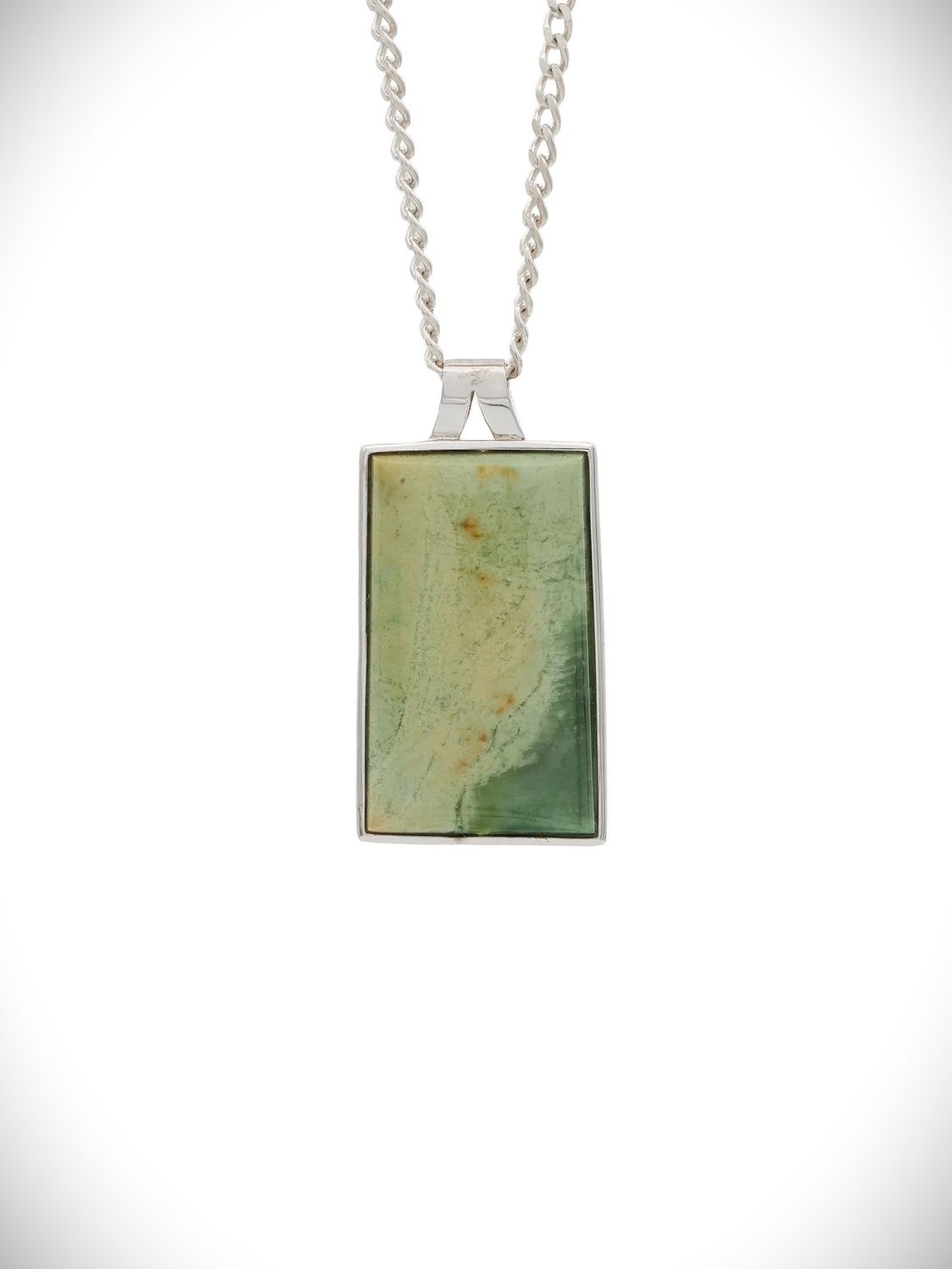 Moko Pounamu Genuine NZ Auhunga Greenstone & Sterling Silver Pendant - Pitiroi