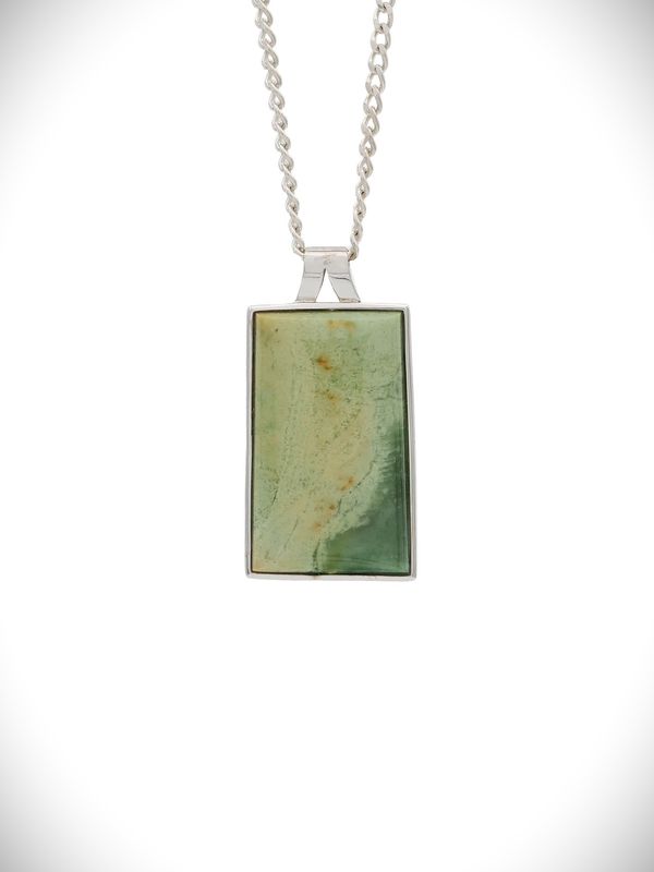 Moko Pounamu Genuine NZ Auhunga Greenstone & Sterling Silver Pendant - Pitiroi
