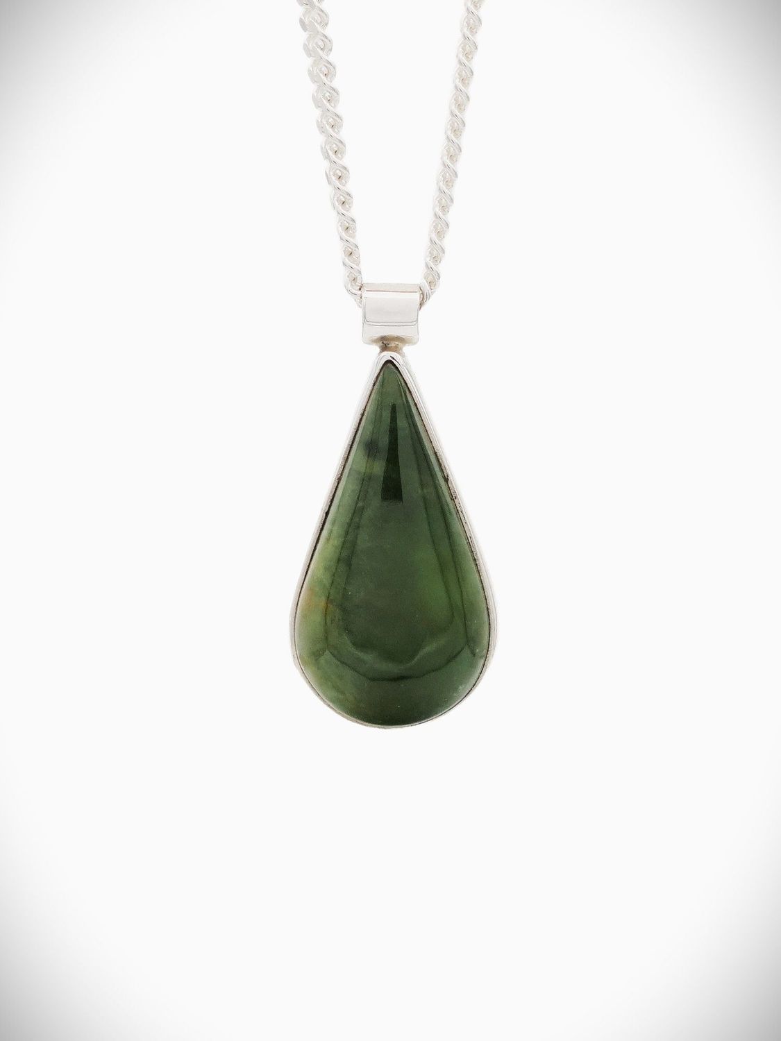Moko Pounamu Genuine NZ Reversible Kawakawa Flower Greenstone Sterling Silver Pendant - Rokino