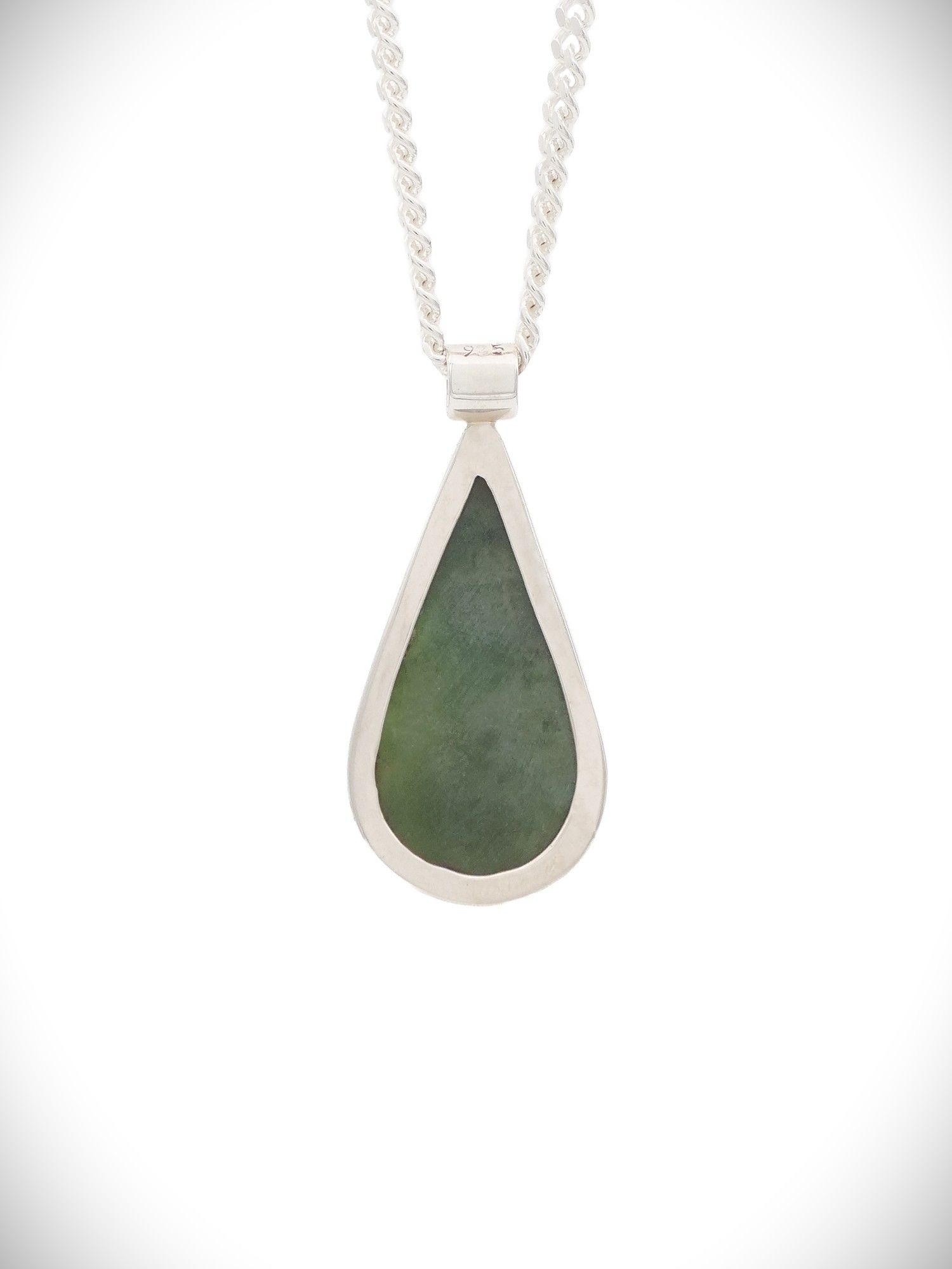 Moko Pounamu Genuine NZ Reversible Kawakawa Flower Greenstone Sterling Silver Pendant - Rokino