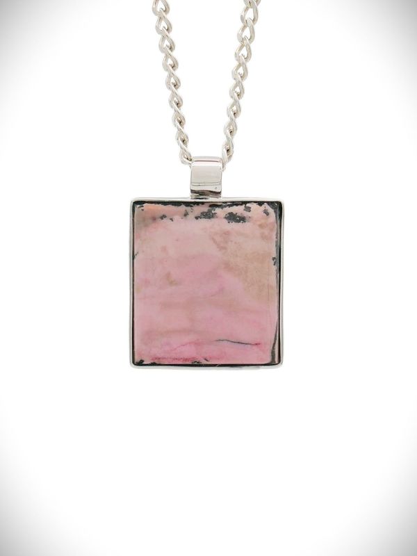 Moko Pounamu Genuine Reversible NZ Rhodonite Greenstone Silver Pendant - Mapara