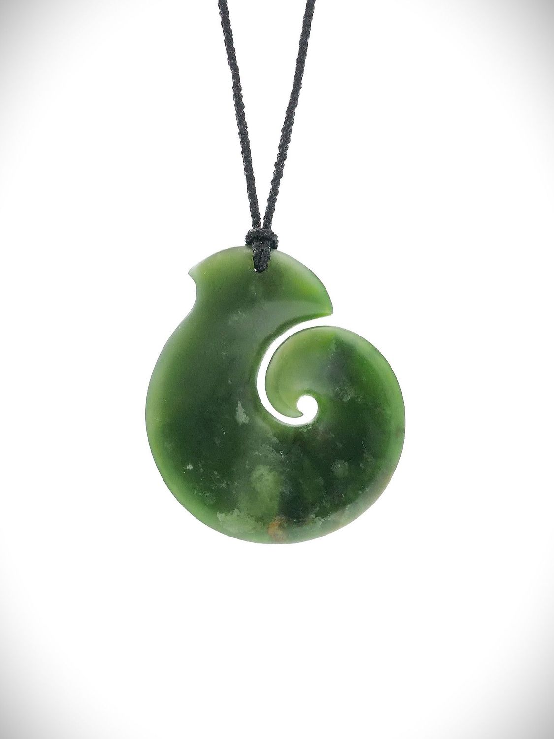 Moko Pounamu Koru NZ Genuine Kahotea Greenstone - Waimanu