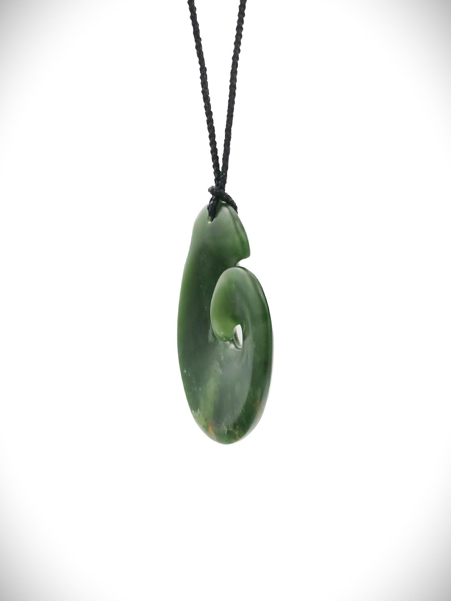 Moko Pounamu Koru NZ Genuine Kahotea Greenstone - Waimanu