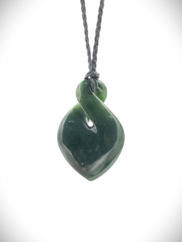 Moko Pounamu Pikorua (Twist) Genuine NZ Kawakawa Greenstone - Kopu