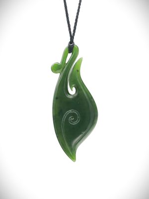 Moko Pounamu Hei Matau (Hook) NZ Genuine Kahurangi Greenstone - Monomoko Moko Pounamu Hei Matau (Hook) NZ Genuine Kahurangi Greenstone - Monomoko