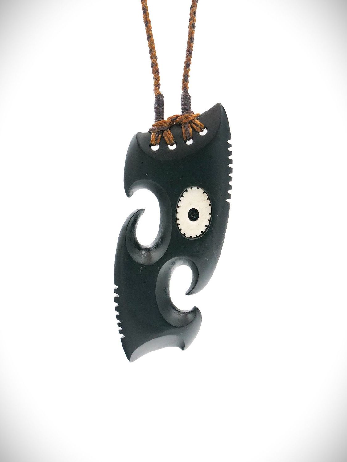 Moko Pounamu Manaia NZ Genuine Pakohe (Argillite) Whale Bone - Whakapiki