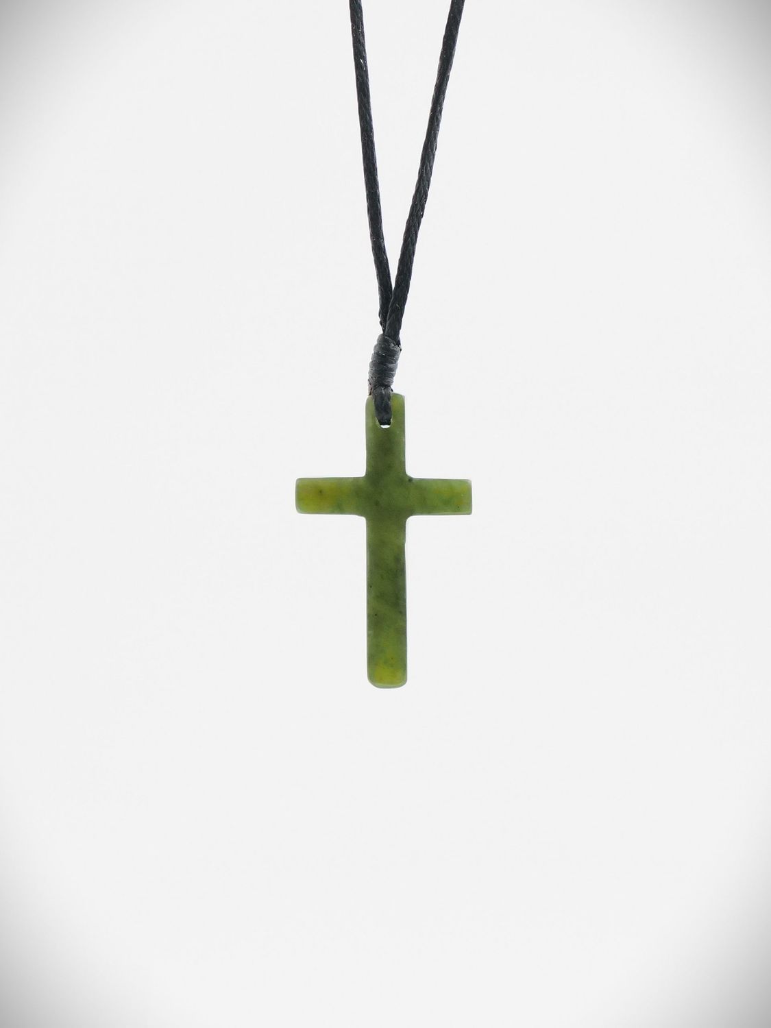 Moko Pounamu Cross  NZ Genuine Kawakawa Greenstone - Titirangi