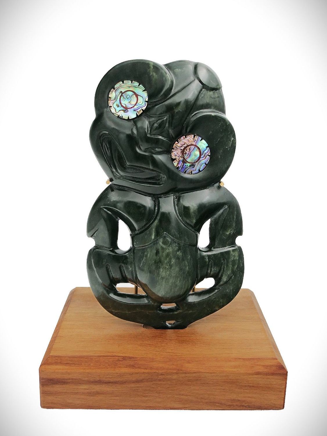 Moko Pounamu Tiki NZ Genuine Kawakawa Pounamu - Onemana