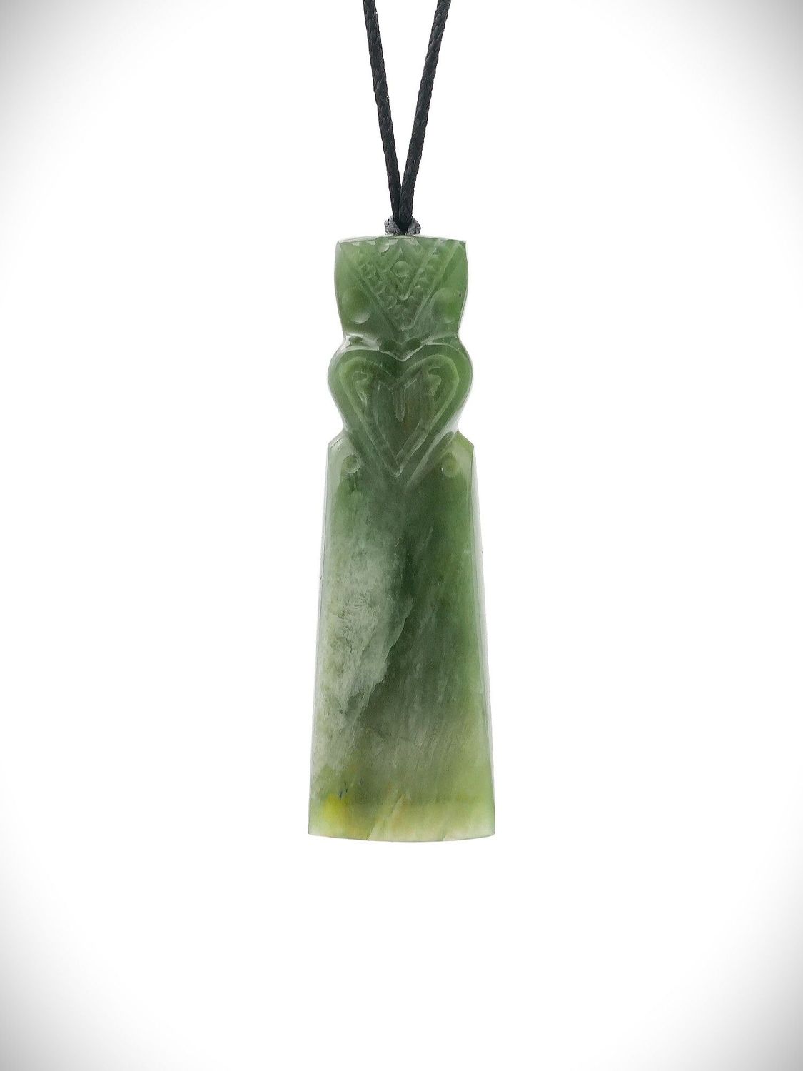 Moko Pounamu Tekoteko Toki NZ Genuine Inanga Flower Greenstone- Waitahuna