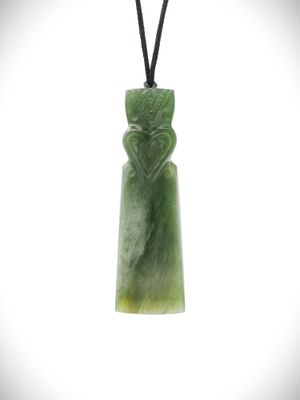 Moko Pounamu Tekoteko Toki NZ Genuine Inanga Flower Greenstone- Waitahuna