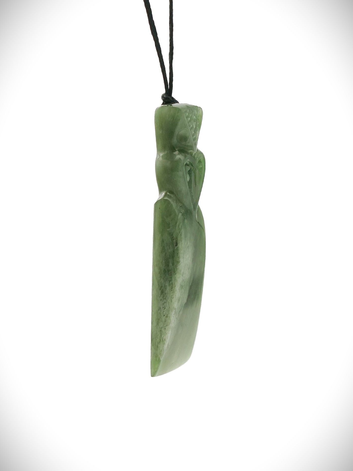 Moko Pounamu Tekoteko Toki NZ Genuine Inanga Flower Greenstone- Waitahuna