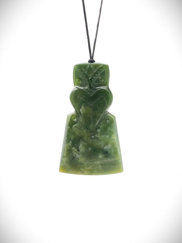Moko Pounamu Tekoteko Toki NZ Genuine Kawakawa Greenstone - Hikuai