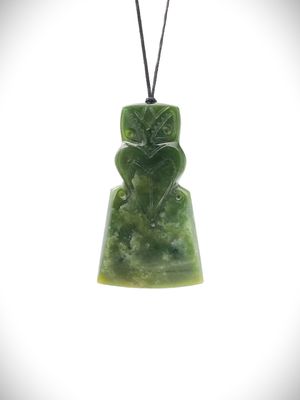 Moko Pounamu Tekoteko Toki NZ Genuine Kawakawa Greenstone - Hikuai
