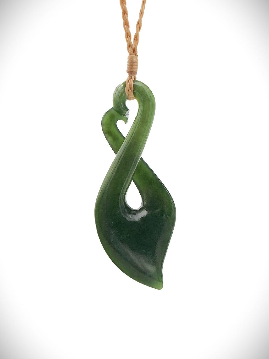 Moko Pounamu Pikorua (Twist) Genuine NZ Kawakawa Greenstone - Tuhua