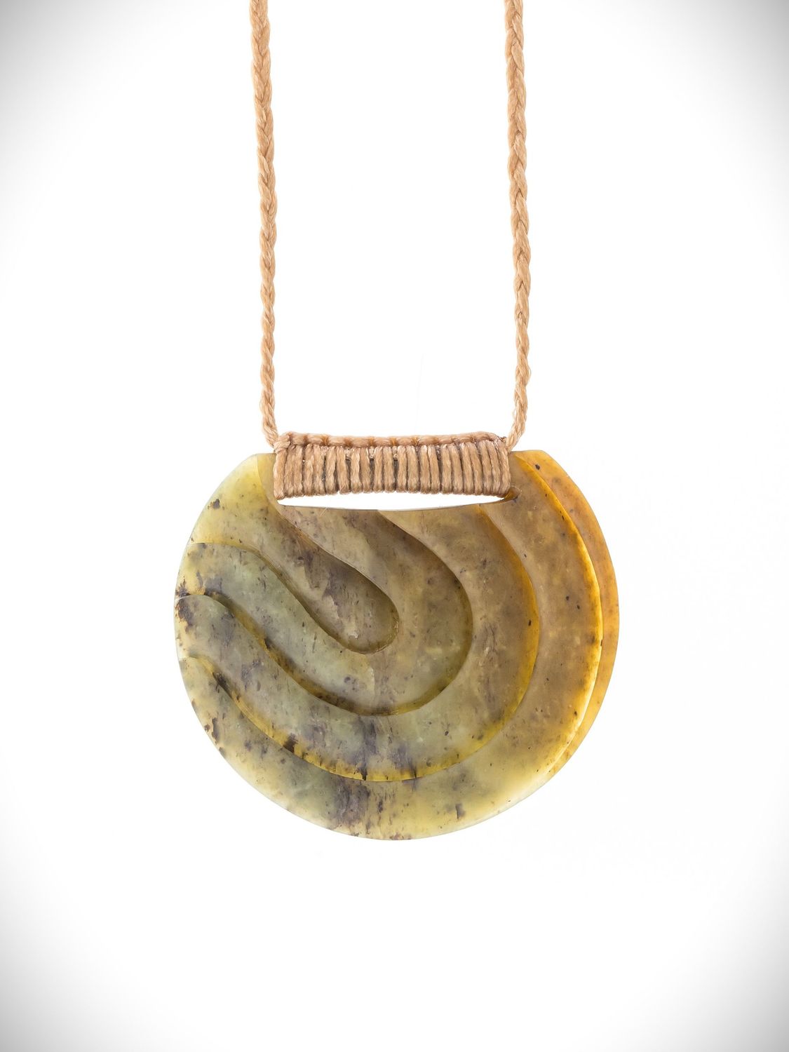 Moko Pounamu Porohita (Disc) NZ Genuine Auhunga Greenstone - Tauihu