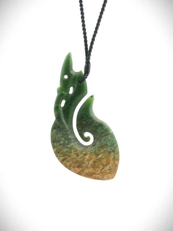 Moko Pounamu Manaia NZ Genuine Marsden Flower Greenstone - Opuna