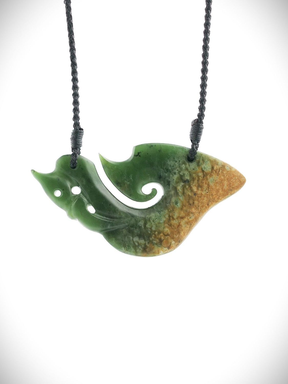Moko Pounamu Manaia NZ Genuine Marsden Flower Greenstone - Waiomu