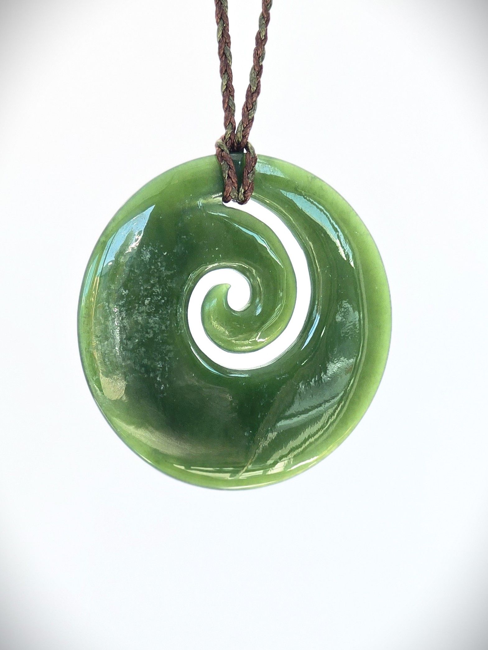 Moko Pounamu Koru Genuine NZ Kahurangi Greenstone - Rahui